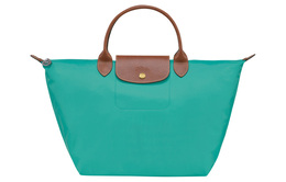 Longchamp Сумка-мессенджер Le Pliage с отделкой из коровьей кожи, женская, среднего размера, синяя 1623089p70