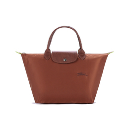 Longchamp Сумка-мессенджер Le Pliage из зеленой коровьей кожи, среднего размера, коричневого цвета 1623919504 | brown