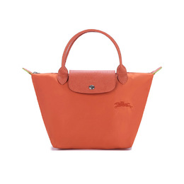 Longchamp Сумка-пельмень Le Pliage из зеленой коровьей кожи, женская, небольшого размера, оранжевого цвета 1621919p69