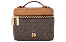 Michael Kors Сумка-ведро из искусственной кожи, сумка через плечо, маленькая женская, темно-коричневая и желудь коричневого цвета 32f2g3bc5b-252