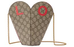 Коллекция ко Дню святого Валентина. Женская сумка через плечо из холста Gucci 678133-uke0v-8739乌木色/橘红色