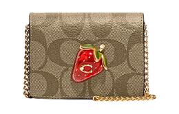 Coach Сумка через плечо из коровьей кожи, мини-кошелек, женская, коричневого и красного цвета ch355-imvgq