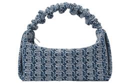 Alexander Wang Сумка-кенгуру из жаккардовой ткани "Scrunchie Jacquard Denim Handbag Small Vintage Medium Indigo" от Александра Вана 20223r03t473