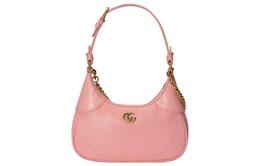 Gucci Сумка-мессенджер Aphrodite Leather Crescent, маленькая, женская, розовая 731817-aaa9f-5815