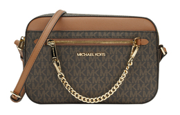 Michael Kors Сумки для фотоаппаратов Jet Set из ПВХ-кожи, сумки на плечо, большие размеры, женские, карамельно-коричневые, желудево-коричневые, многоцветные 35s1gttc9b-brown