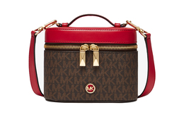 Michael Kors Сумка-ведро из искусственной кожи, сумка-коробка, сумка через плечо, сумка-труба, женская, темно-коричневая/темно-красная 32f2g3bc5b-602