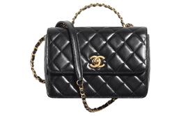 Chanel Сумка через плечо из яркой телячьей кожи, женская, черная, Trumpets as3908-b10377-94305