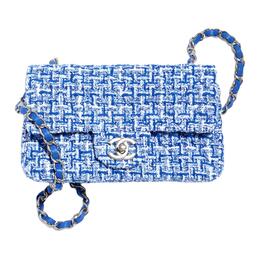 Сумка-клапан из хлопкового фетра, сумка через плечо, мини-сумка для женщин Chanel a69900-b10295-nm468