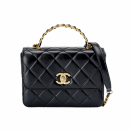 Chanel Сумка-цепочка из овчины, сумка-конверт, сумка-мессенджер, сумка через плечо, мини-сумка для женщин, черная as3886-b10377-94305迷你