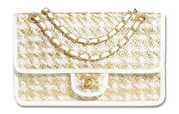 Chanel Сумка-клапан из овчины, ранняя весна, 23C, через плечо, наплечная сумка, среднего размера, женская, золотисто-белая as3767-b09791-nl869