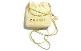 Chanel Сумка-ведро из телячьей кожи 22Bag, сумка через плечо, мини-сумка для женщин, светло-желтая as3980-b08037-nn289