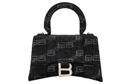 Balenciaga Сумка-мессенджер из денима "песочные часы", сумка на плечо, очень маленькая женская, черная 592833210h61000