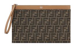 Fendi Большой мужской клатч из коровьей кожи, коричневый 7n0135-afbv-f1hrm