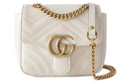 Gucci Сумка-мессенджер Marmont Leather Camera Bag, женская, через плечо, белая 739682-aabzc-9022