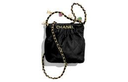 Chanel 22Bag Сумка-ведро из овчины, сумка через плечо, сумка через плечо, женская, черная, Trumpets as3793-b10197-94305