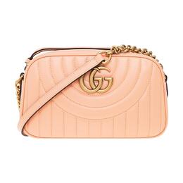 Gucci Сумка для фотоаппарата Marmont Quilting Leather, женская, через плечо, розовая 447632-aabze-6707