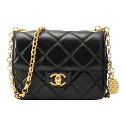 Chanel Сумка через плечо из овчины, мини, женская, черная as2693-b06302-94305