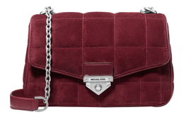 Michael Kors Сумка Soho Suede с гладкой кожей, женская, через плечо, красная 30f2s1sl3s-merlot