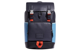 Coach Мужские рюкзаки-тубы из коровьей кожи с текстилем, темно-синие cc354-qbuqa