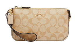 Coach Сумка-клатч Nolita из холста с отделкой из шагреневой кожи, женская, коричневого цвета, маленького размера ca444-imu4v