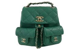 Chanel Рюкзак Trumpets из коровьей кожи, женский, зеленый as3787-b10184-nm376