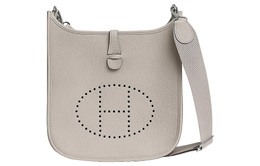 Hermes Сумка-мессенджер Evelyn из кожи Bullock, женская, 8 л, цвет: серый бетон/белый ледник h056277ck8l