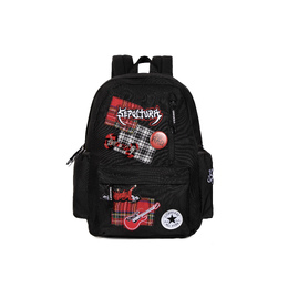Converse Рюкзак из полиэстера, обычный, унисекс, черный, красный cv2213004ps-001(team186-吉他幻想) | black red