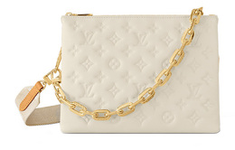 Louis Vuitton Сумка через плечо Coussin из овчины и телячьей кожи, женская, белая, Trumpets m21262