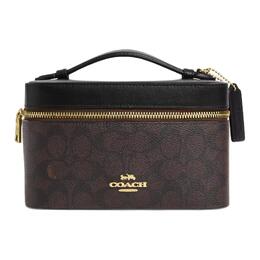 Coach Сумка Coated Canvas Makeup Bag Handbag Trumpets Women's Walnut & Black cw728-imxaq