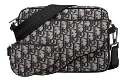 Christian Dior Сумка через плечо Saddle Oblique из жаккардовой ткани, обычная мужская, черная 1adpo276yky-h27e