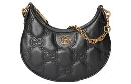 Gucci Сумка через плечо GG Matelassé из кожи Moon Bag Crossbody женская, черная 739736-um8ig-1000
