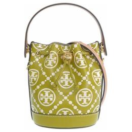 Tory Burch Сумка через плечо, кожаная, с монограммой T, мини, женская, цвет пальмовый зеленый 88178-349