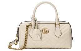 Gucci Сумка через плечо Marmont, кожаная, белого цвета, небольшого размера для женщин 746319-aabzb-9022