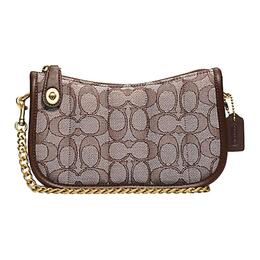 Coach Холщовая сумка с кожаным клатчем, женская сумка через плечо Trumpets, коричневая c5418-b4s0m