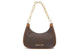 Michael Kors Сумка-клатч из холста с кожей, женская, через плечо, коричневого цвета 35r3g4cc1b-brown