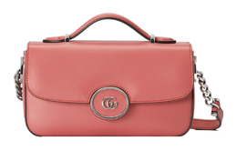 Gucci Женская кожаная сумка через плечо, мини, розового цвета 739722-aabsg-6701