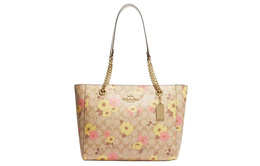 Coach Сумка-шоппер Cammie Canvas с кожаной сумкой, сумка для покупок, дамская сумочка, сумка на плечо, женская, цвета хаки ch545-imot4