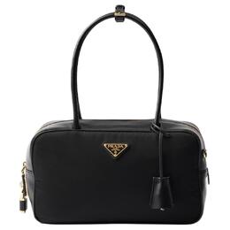 Prada Сумка из переработанного нейлона с кожей, женская, черного цвета, среднего размера 1bb132_2c8q_f0002