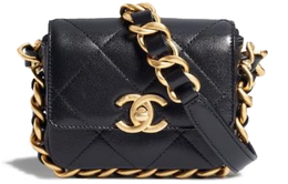 Chanel Сумка для фотоаппарата из овчины, сумка через плечо, мини-сумка для женщин, черная as2833-b06783-94305