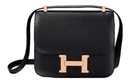 Hermes Сумка-мессенджер Constance Epsom Leather, женская, цвет "черный" h083905cd89