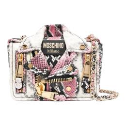 Moschino Сумка через плечо из телячьей кожи, женская, розово-белая a74828010