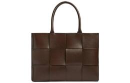 Bottega Veneta Сумка-шоппер из телячьей кожи Intreccio, мужская, коричневого цвета 756682v29e02026