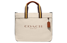 Coach Сумка из холста с кожей, сумка-шоппер, сумка для покупок, большая женская бежевая сумка cj486-jitxi