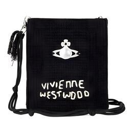 Vivienne Westwood Сумка-шоппер из органического хлопка с цветочным принтом, сумка для покупок, сумка на плечо, сумка через плечо, мужская, черная, Trumpets 4d030001uk004wblack