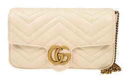 Gucci Сумка-тоут GG Marmont Leather 2-в-1, сумка-тоут, через плечо, мини, женская, белая/черная 751526-aacce-9053