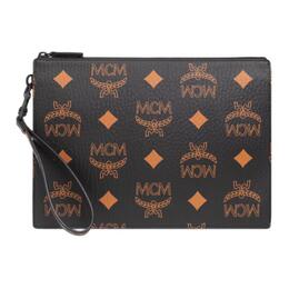 MCM Сумка-клатч Visetos Zippers, среднего размера, унисекс, черного цвета mxzdata01bk001