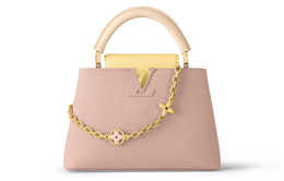 Louis Vuitton Сумка Capucines из коровьей кожи, через плечо, маленькая женская розовая m22514