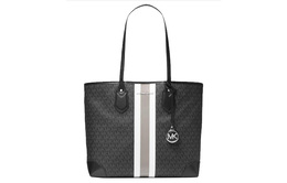 Michael Kors Сумка-шоппер из хлопчатобумажной ткани, сумка-шоппер, сумка через плечо, женская сумка-туба, черная 30f9sv0t3b-black
