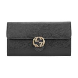Gucci Женский черный кошелек-клатч из коровьей кожи с клапаном 598166-ca00g-1000