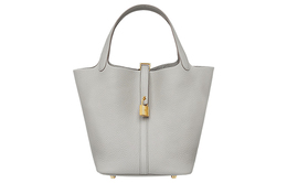 Сумка-ведро Clemence Bullock с замком Picotin Lock, женская, бетонно-серая, 22 см Hermes h060991cc8l